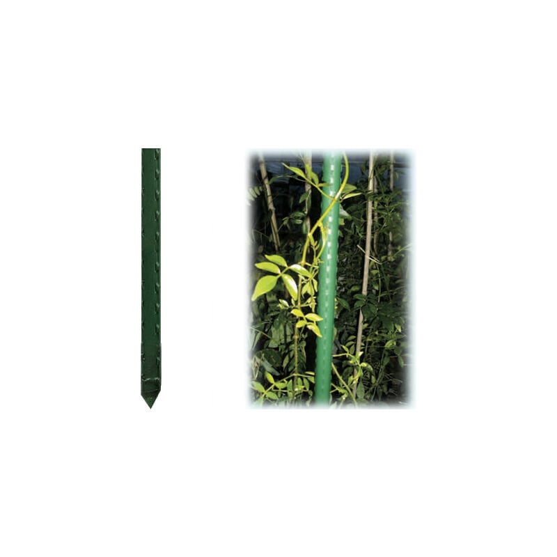 foto del prodotto cannetta in metallo plastificato tutore reggi piante per giardinaggio ed agricoltura 11 mm x h 120 cm confezione da 1 pezzo