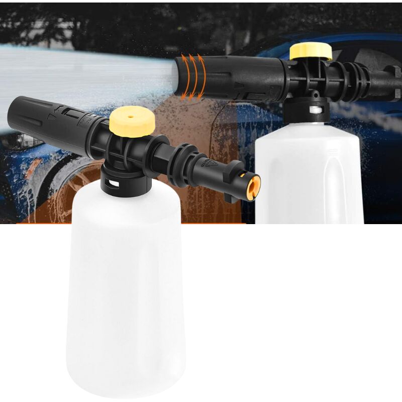 foto del prodotto cannone schiuma per idropulitrice k rcher k2 k3 k4 k5 k6 k7, kit lancia schiuma auto da 750 ml con ugello regolabile, per lavaggio auto e pulizia