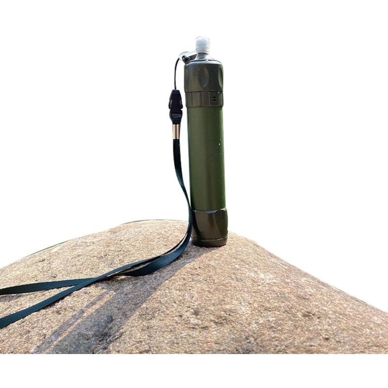 foto del prodotto cannuccia per filtro dell acqua da esterno sistema di filtraggio dell acqua portatile per zaino in spalla, kit di pulizia dell acqua per campeggio,