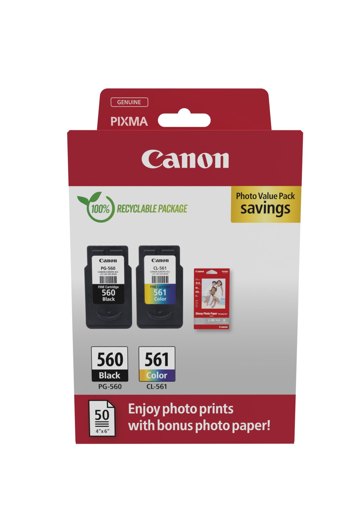 foto del prodotto canon 3713c008 cartuccia d inchiostro 2 pz originale nero, ciano, magenta, giallo