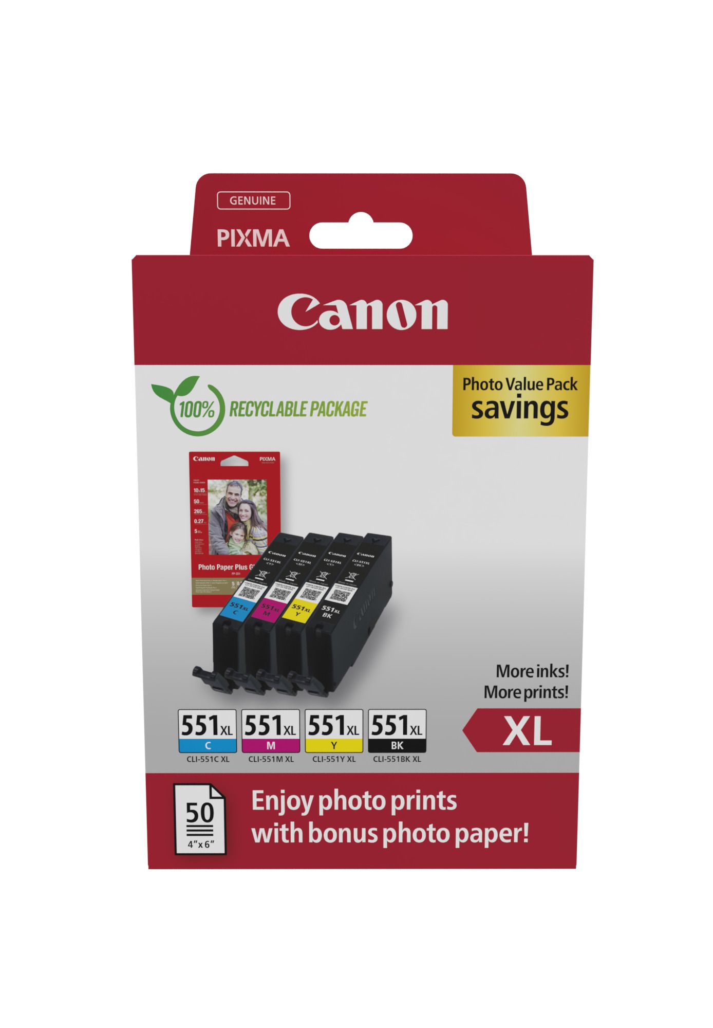 foto del prodotto canon 6443b008 cartuccia d inchiostro 4 pz originale resa elevata xl nero, ciano, magenta, giallo
