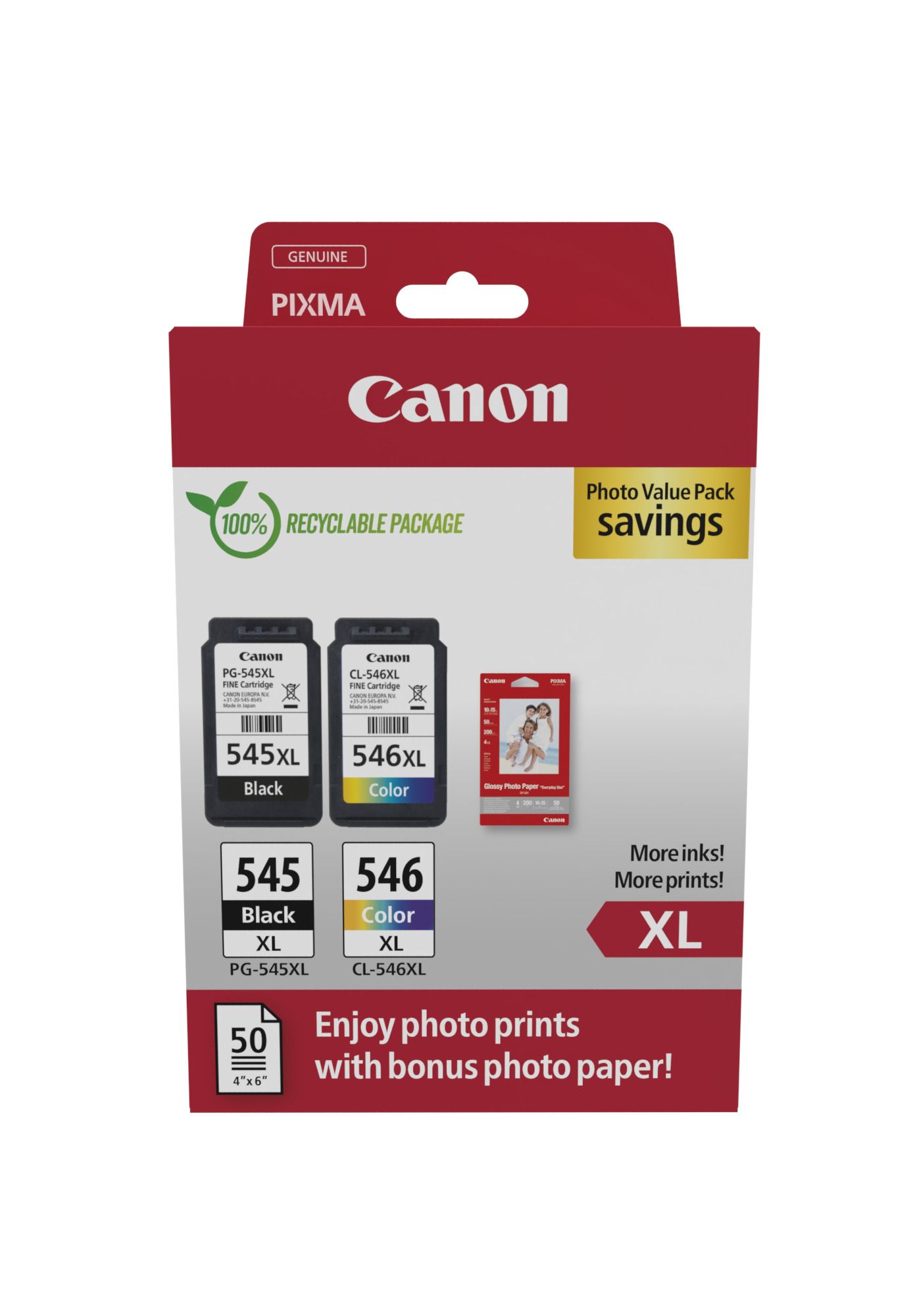 foto del prodotto canon 8286b011 cartuccia d inchiostro 2 pz originale nero, ciano, magenta, giallo