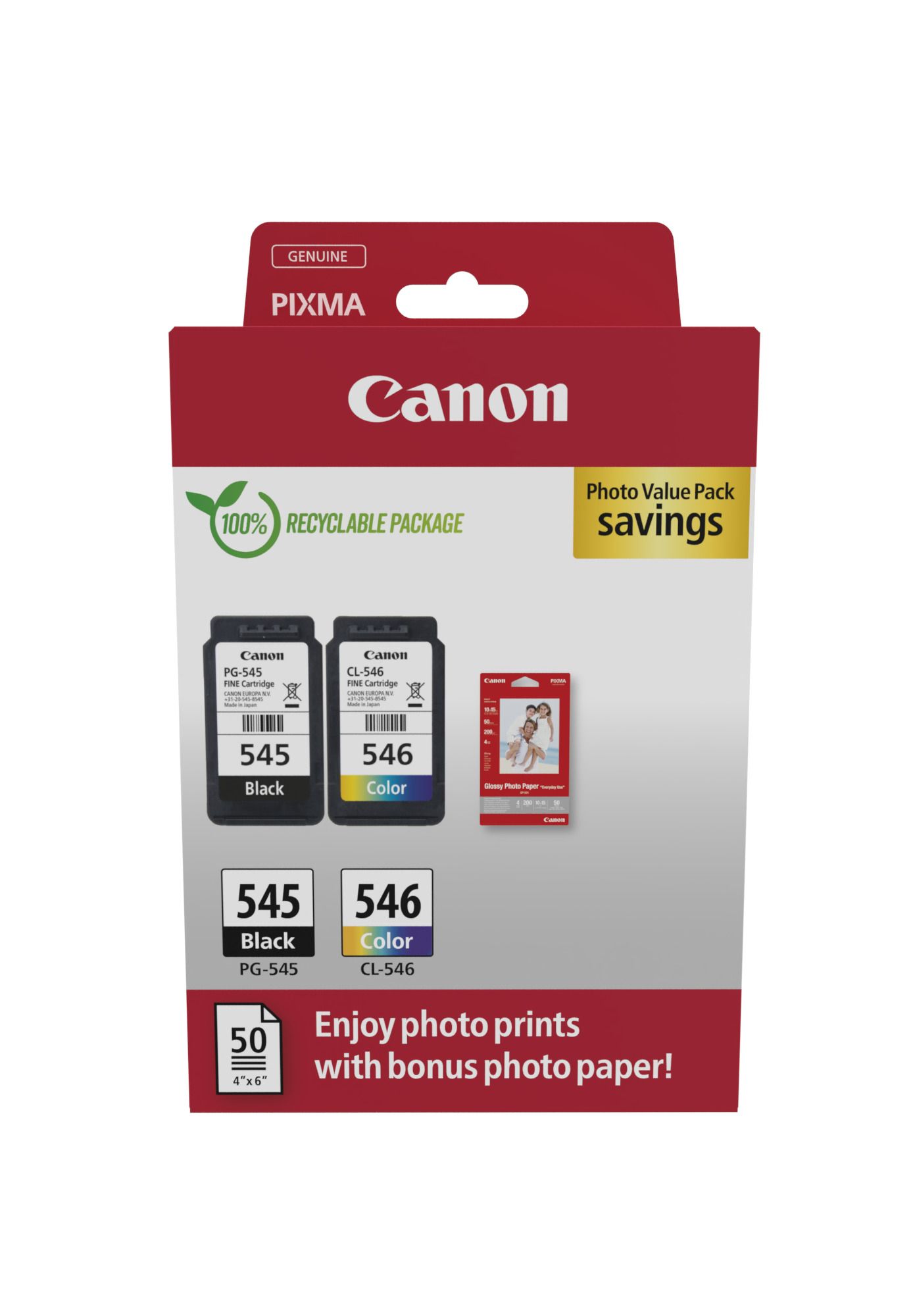 foto del prodotto canon 8287b008 cartuccia d inchiostro 2 pz originale nero, ciano, magenta, giallo
