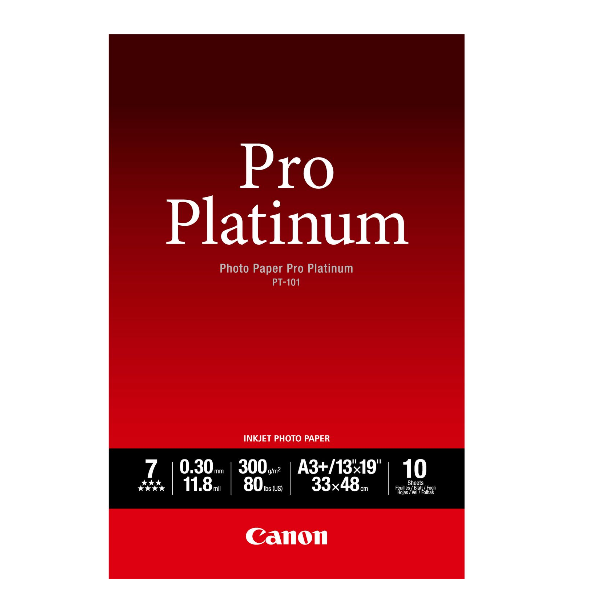 foto del prodotto canon carta fotografica pt 101 pro platinum a3 plus 10 fogli