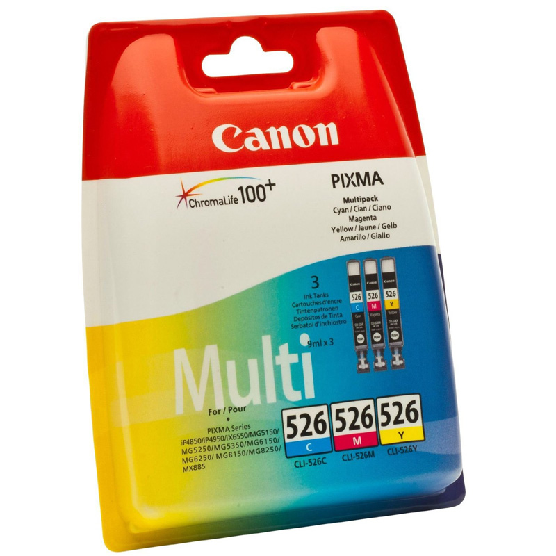 foto del prodotto canon cartucce d inchiostro colore multipack cli 526 c m y
