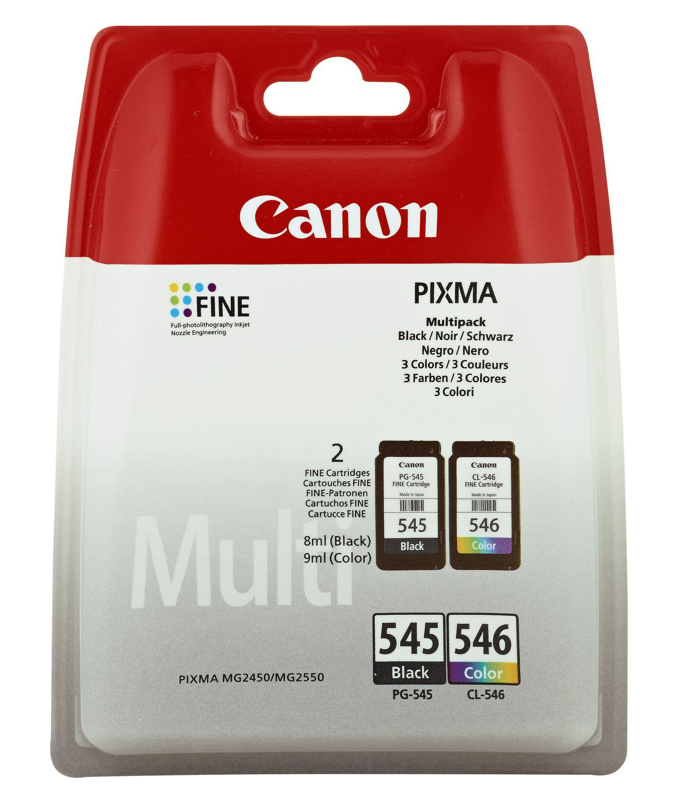 foto del prodotto canon cartucce d inchiostro multipack pg 545 bk cl 546 c m y