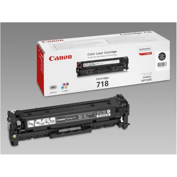 foto del prodotto canon crg 718 bk cartuccia toner 1 pz originale nero