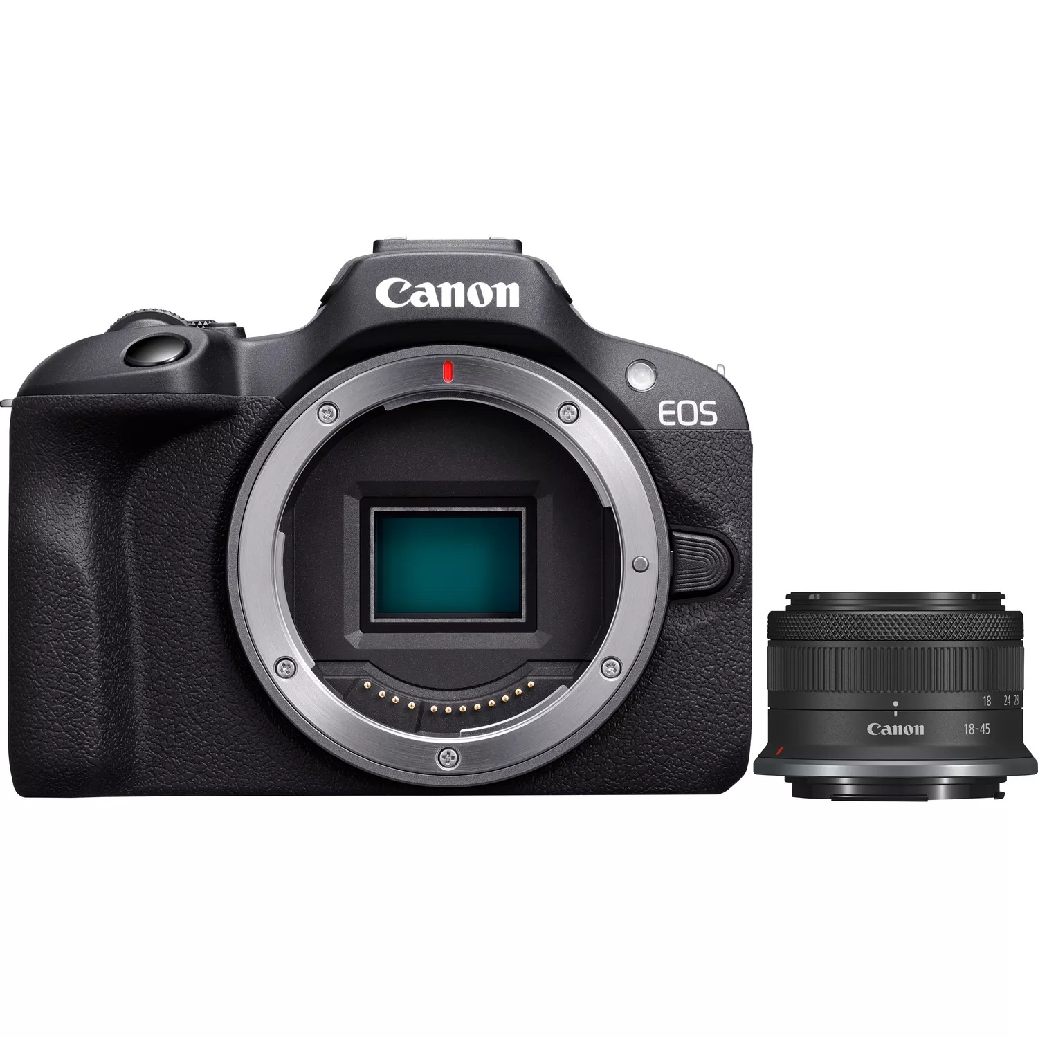 foto del prodotto canon eos r100 rf s 18 45mm f4.5 6.3 is stm kit milc 24,1 mp cmos 6000 x 4000 pixel nero