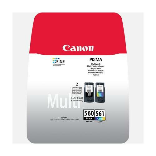 foto del prodotto canon multipack pg 560 cl 561 50fg carta photo 10x15 3713c008