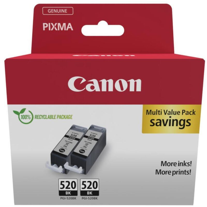 foto del prodotto canon - pacchetto di 2 cartucce d'inchiostro nero pgi-520