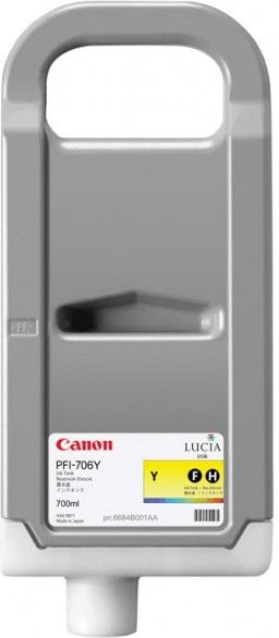 foto del prodotto canon pfi 706 y cartuccia d inchiostro 1 pz originale resa elevata xl giallo