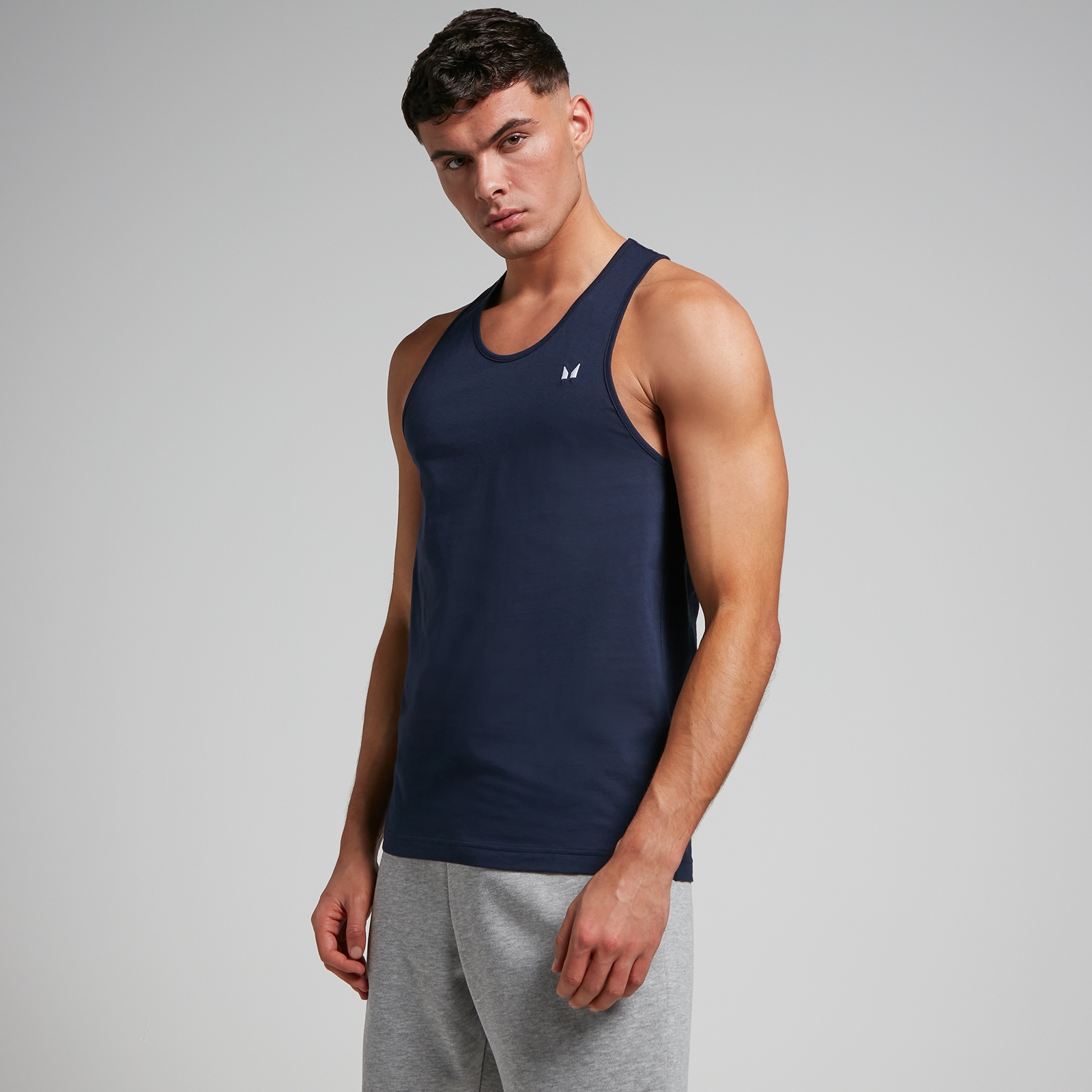 foto del prodotto canotta a spalline strette mp rest day da uomo blu navy xl