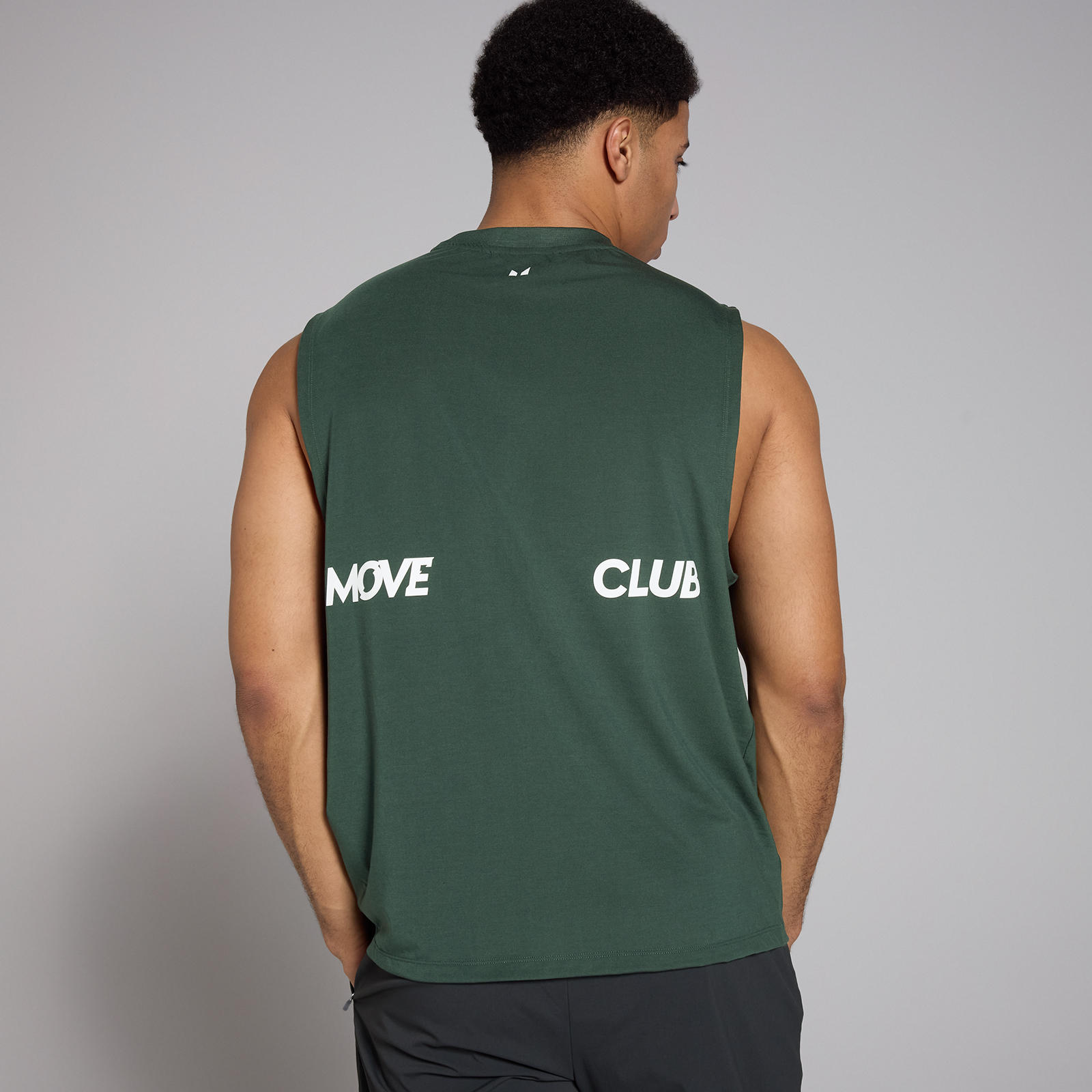 foto del prodotto canotta oversize con stampa mp tempo da uomo verde scuro xs