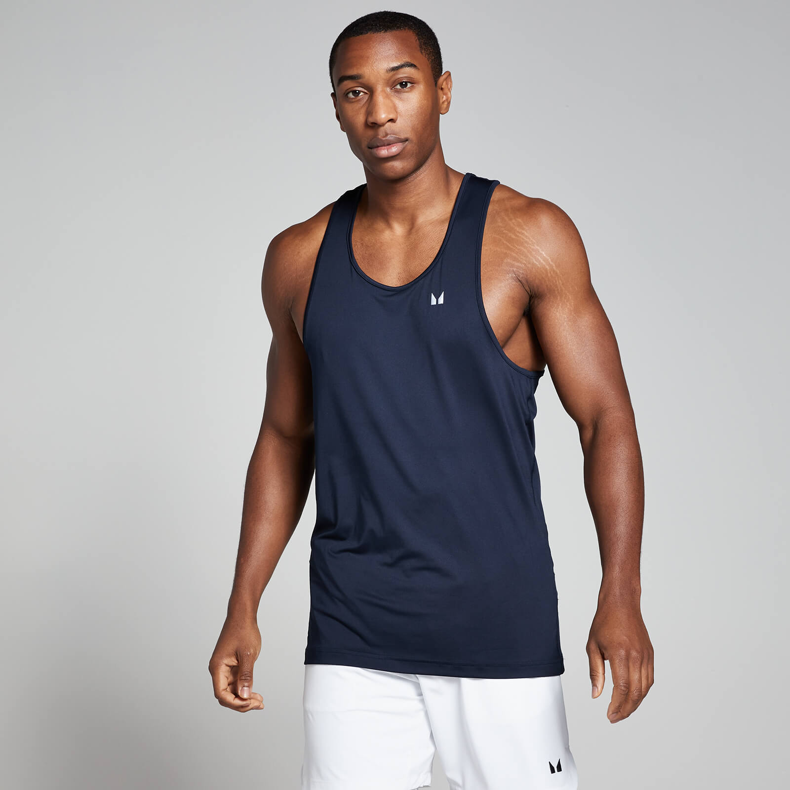 foto del prodotto canotta sportiva a spalline strette mp da uomo blu navy m