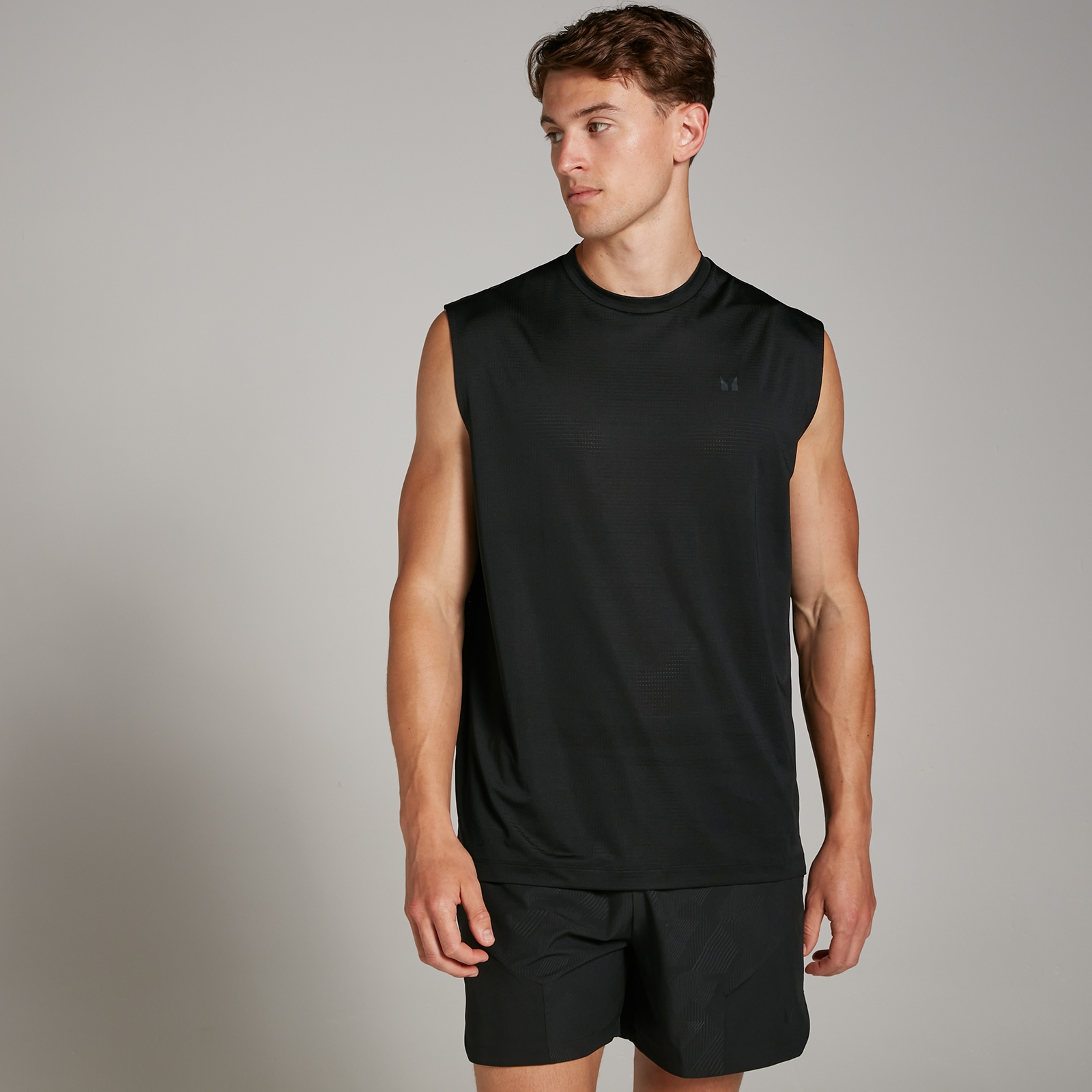 foto del prodotto canotta sportiva oversize in mesh mp tempo da uomo nera xs