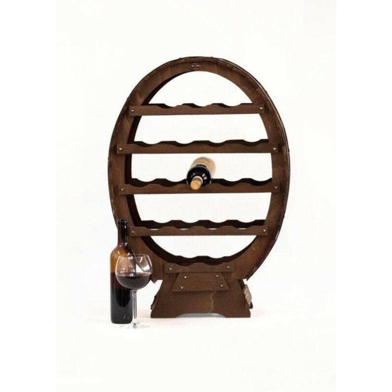 foto del prodotto cantinetta porta bottiglia in legno botte 18 posti