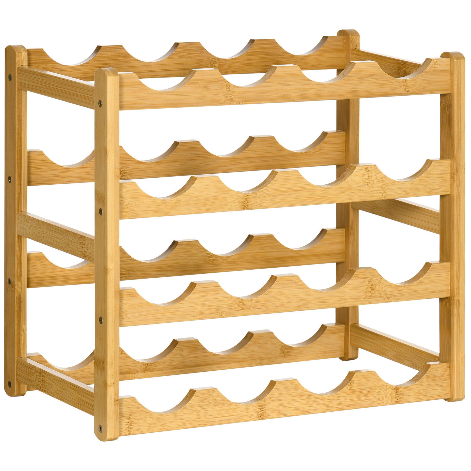 foto del prodotto cantinetta portabottiglie 16 bottiglie 43x23,5x38 cm in legno di bamb 