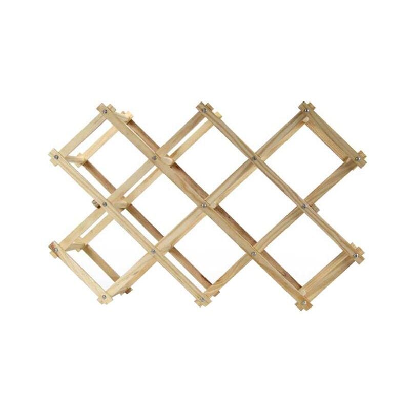 foto del prodotto cantinetta portabottiglie in legno naturale 56x17x36cm richiudibile con 8 posti