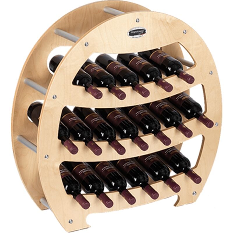 foto del prodotto cantinetta portabottiglie in legno scaffale mobile per bottiglie vino made in italy mod. botte acero b.18 l75 x p25 x 75h