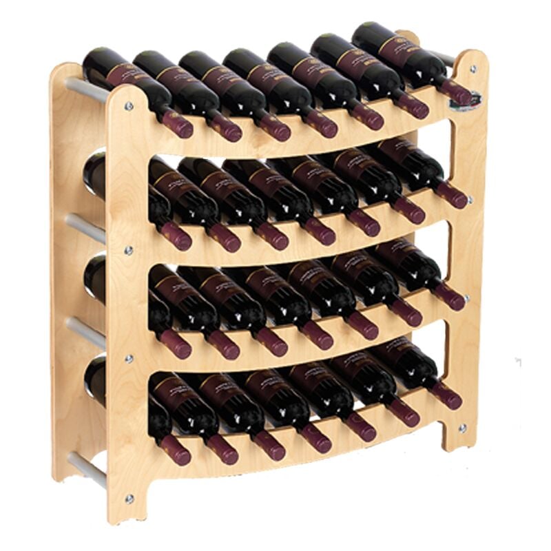 immagine 0 del prodotto cantinetta portabottiglie in legno scaffale mobile per bottiglie vino made in italy mod. syrah acero b.28 l75 x p25 x 75h