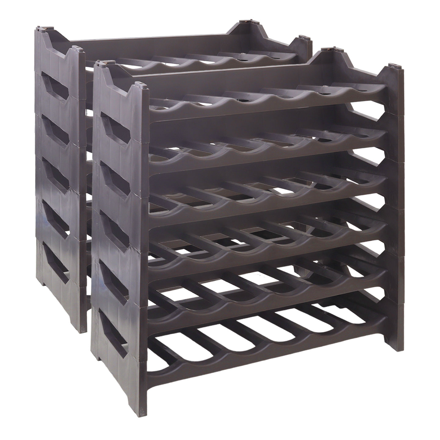 foto del prodotto cantinetta portabottiglie in plastica modulare 72 bottiglie marrone