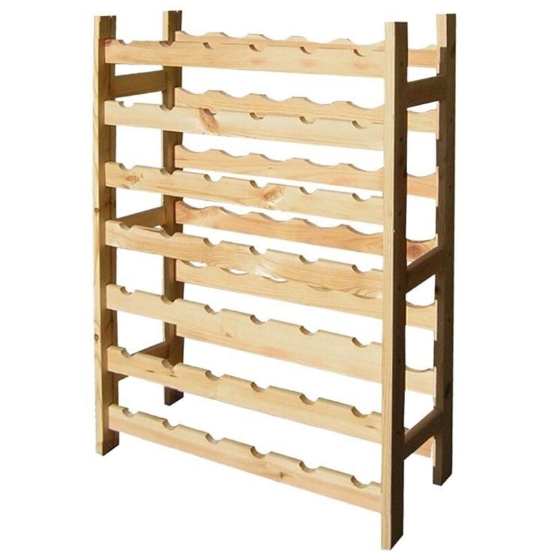 foto del prodotto cantinetta portabottiglie vino 42 posti in legno naturale levigato 63x25x98 cm