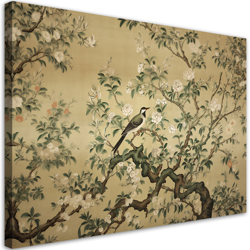 foto del prodotto canvas print, bird abstract chinoiserie 60x40