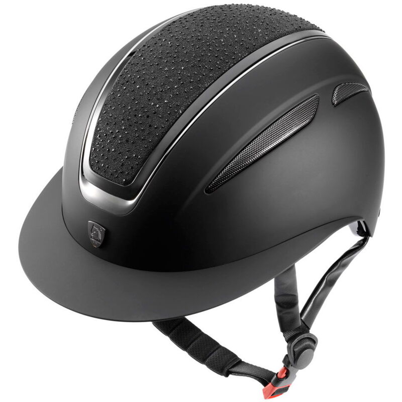 foto del prodotto cap tattini cassiopea con placca glitter e cristalli, rotella di regolazione 56 58 cm, nero