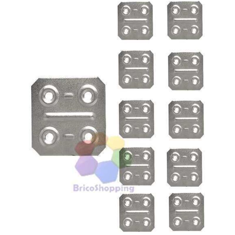 foto del prodotto capaldo 10 pz piastrina quadrata zincata cm 4x4 con 4 fori staffa quadrata