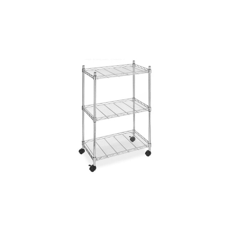foto del prodotto capaldo carrello scaffale america in acciaio cromato 3 ripiani 36x61x83h salone