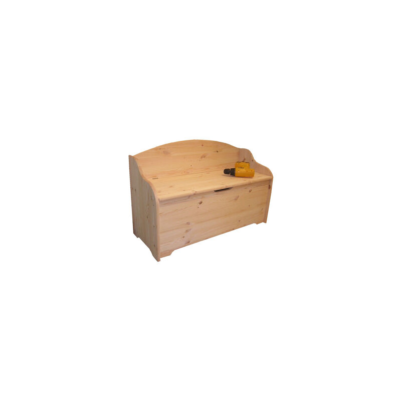 foto del prodotto capaldo cassapanca con spalliera baule fortis cm. 102x41x67h in abete naturale