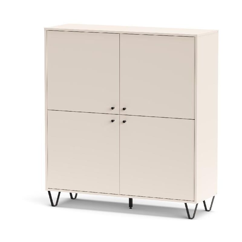 foto del prodotto capaldo kit mobile credenza multiuso 4 ante 123x40x135h cm moderno nordico