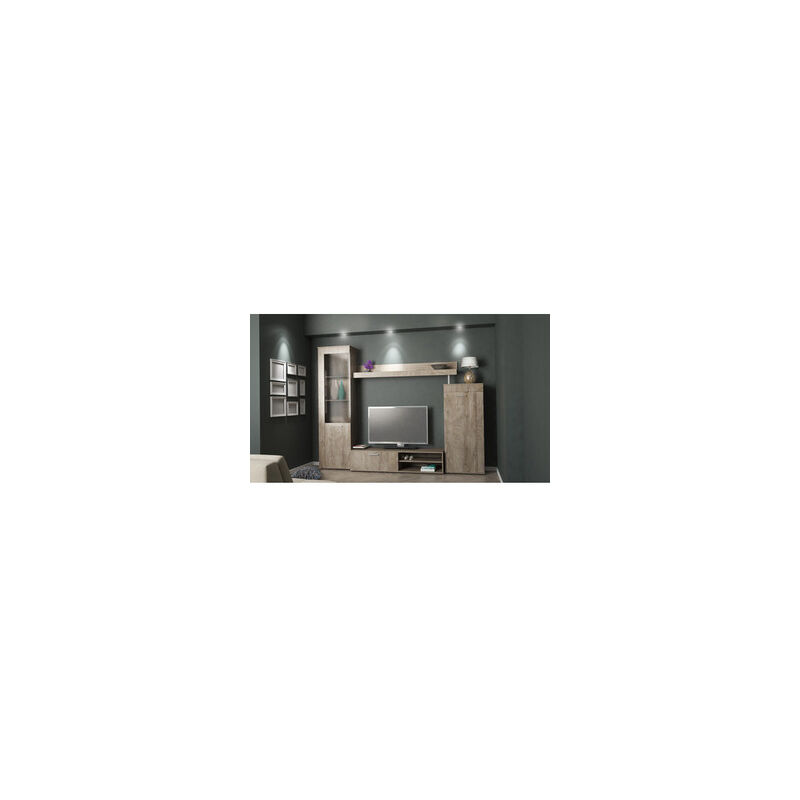 foto del prodotto capaldo kit parete attrezzata living spazio cm. 250x193x40 rovere k105
