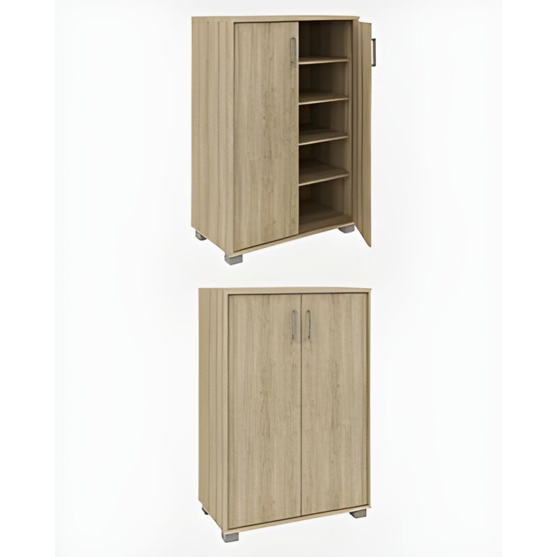 foto del prodotto capaldo - mobile armadio 2 ante 4 ripiani arredo casa,bagno,camera,soggiorno 60x35x90 - colore: marrone