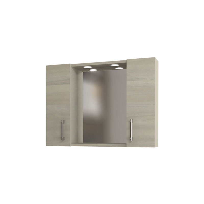 foto del prodotto capaldo mobile bagno 2 ante rovere grigio con specchio e