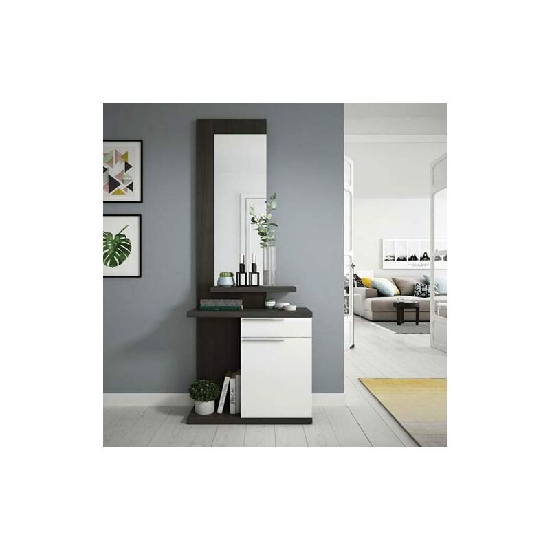 immagine 0 del prodotto capaldo mobile ingresso bianco lucido e grigio cenere con