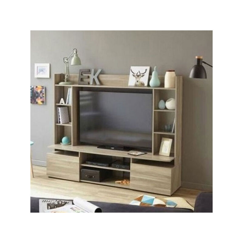 foto del prodotto capaldo mobile porta tv basso dal design scandinavo. parete