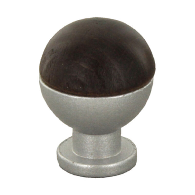 foto del prodotto capaldo pomolo sferico legno ottone 735b mm.18 noce scuro. prezzo per 1 pezzo.