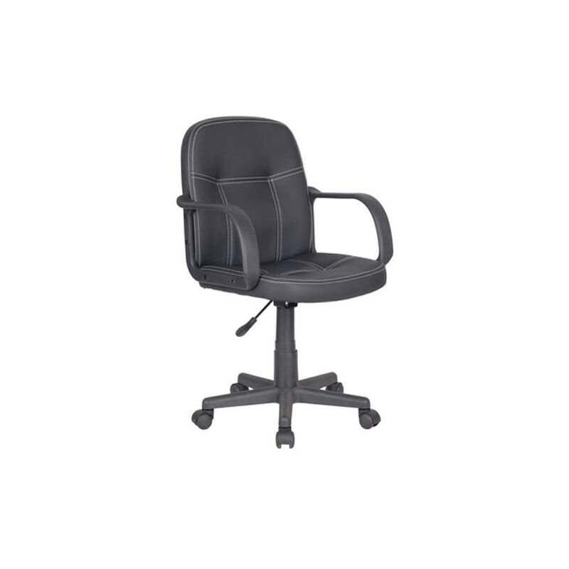 foto del prodotto capaldo sedia scrivania in pvc nero con ruote, poltrona ufficio