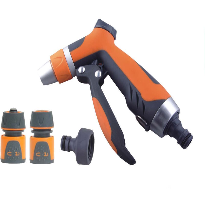 foto del prodotto capaldo set pistola multifunzione 4 pz lancia irrigazione raccordi per giardino prato