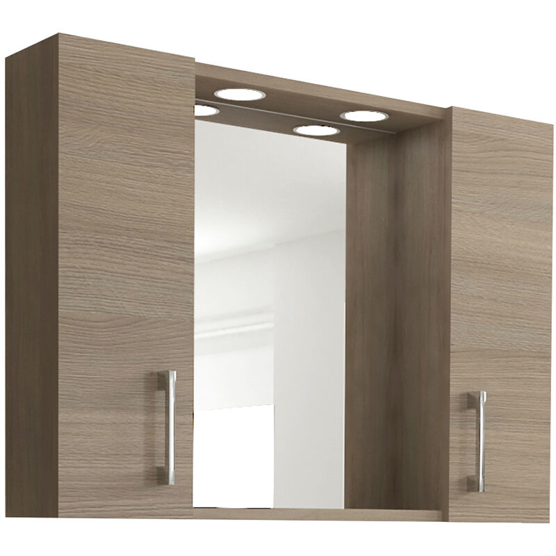 foto del prodotto capaldo specchio da bagno mod.960 con 2 ante rov fumo