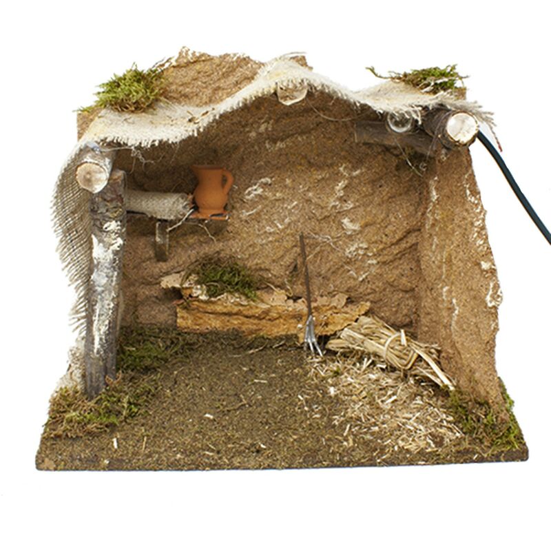 foto del prodotto capanna per presepe con luce 33x18 cm 87444