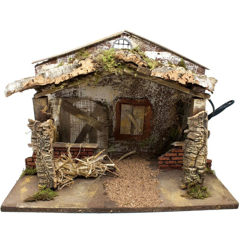 foto del prodotto capanna per presepe con luce 42x19 cm 87446