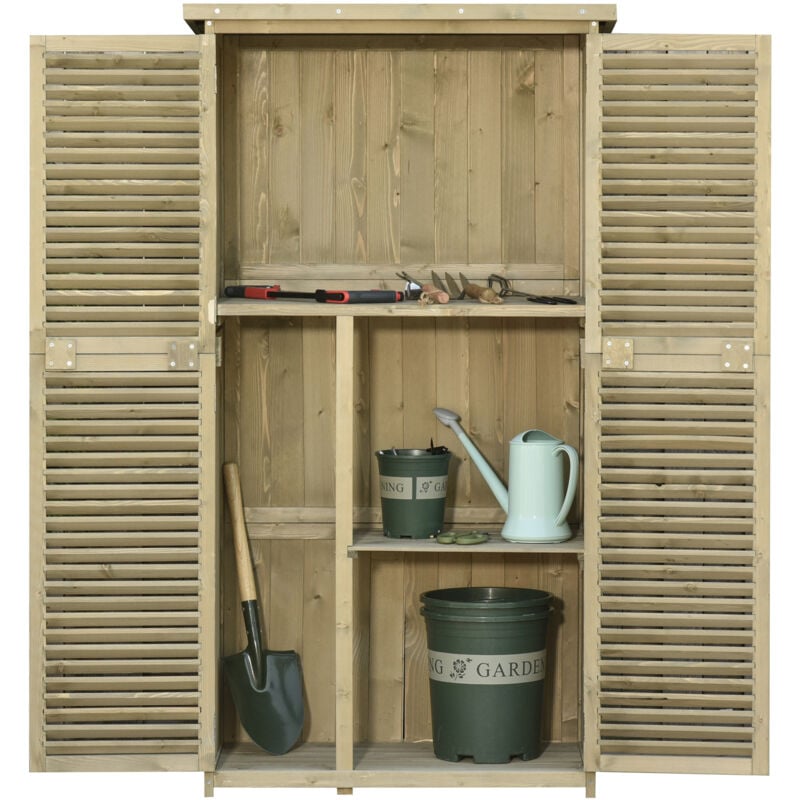 foto del prodotto capanno attrezzi da giardino, legno di abete impermeabile outsunny