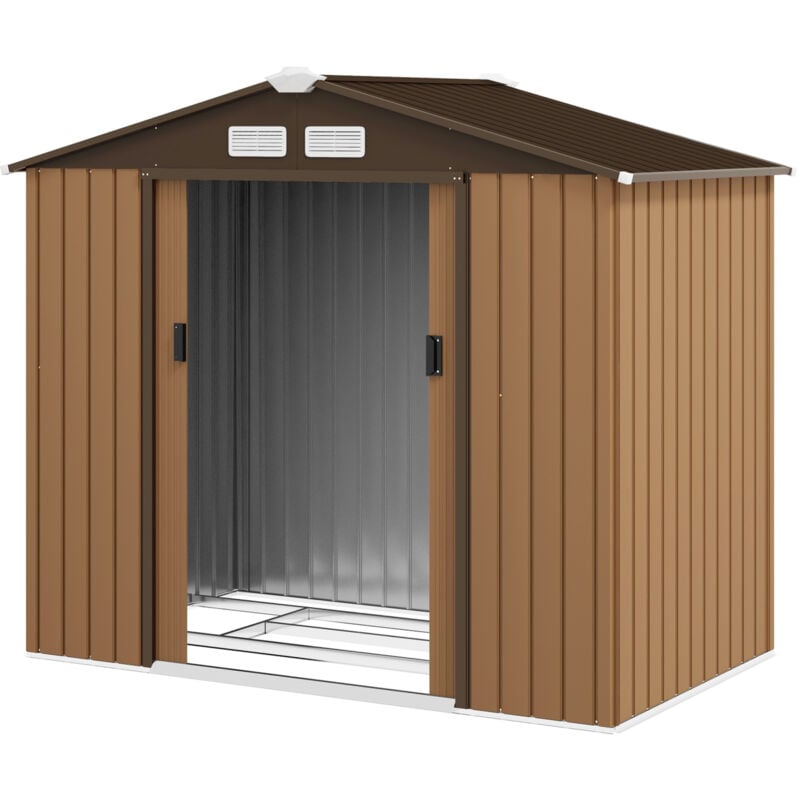 foto del prodotto capanno casetta da giardino in metallo porta utensili 2 porte outsunny