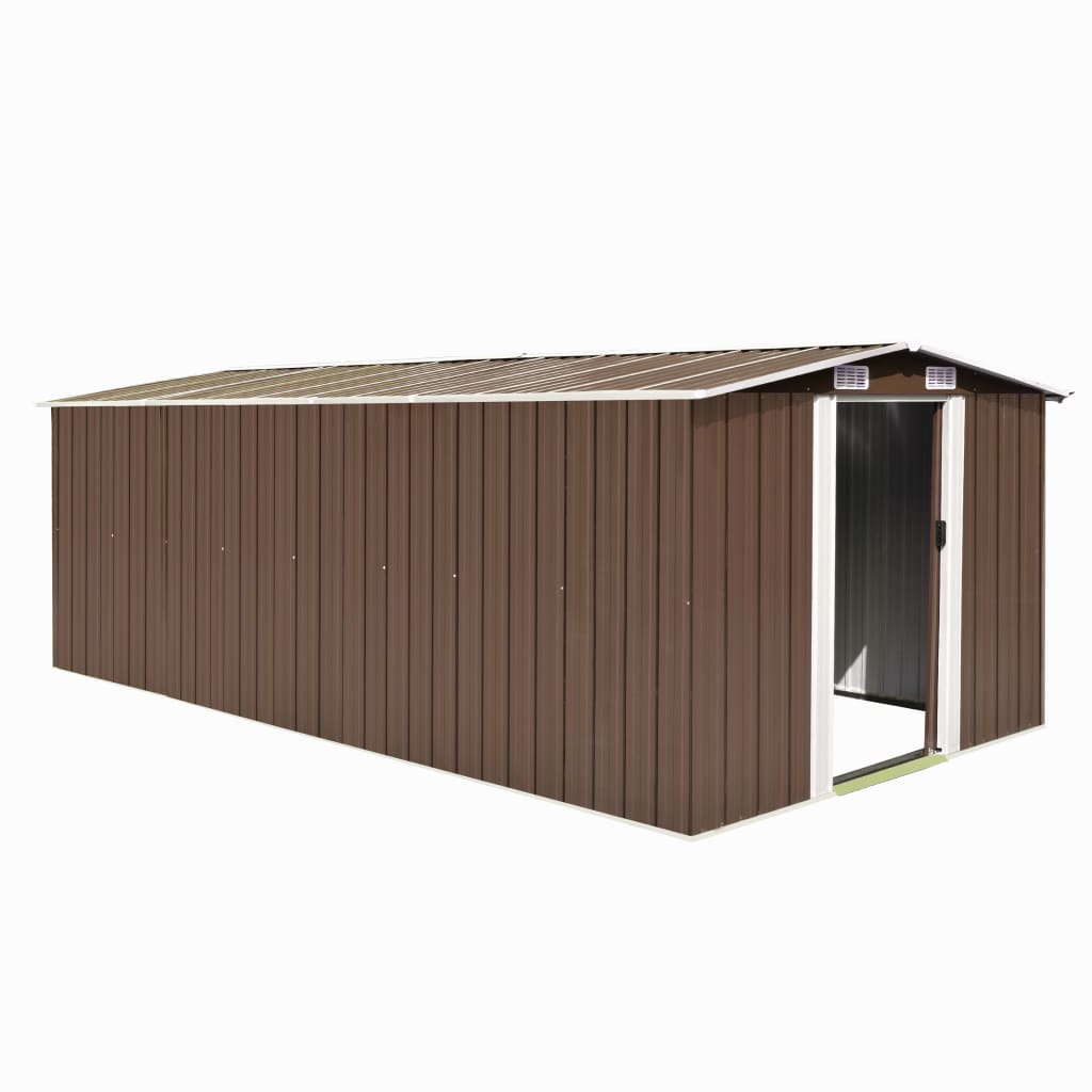 foto del prodotto capanno da giardino 257x489x181 cm in metallo marrone cod mxl 43029