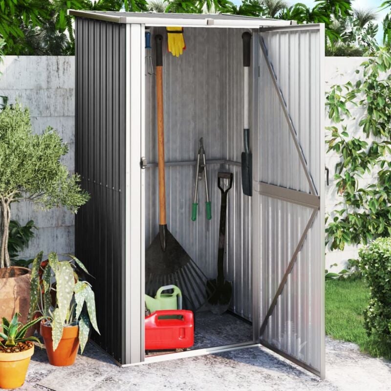 foto del prodotto capanno da giardino antracite 118,5x97x209,5 cm acciaio zincato vidaxl