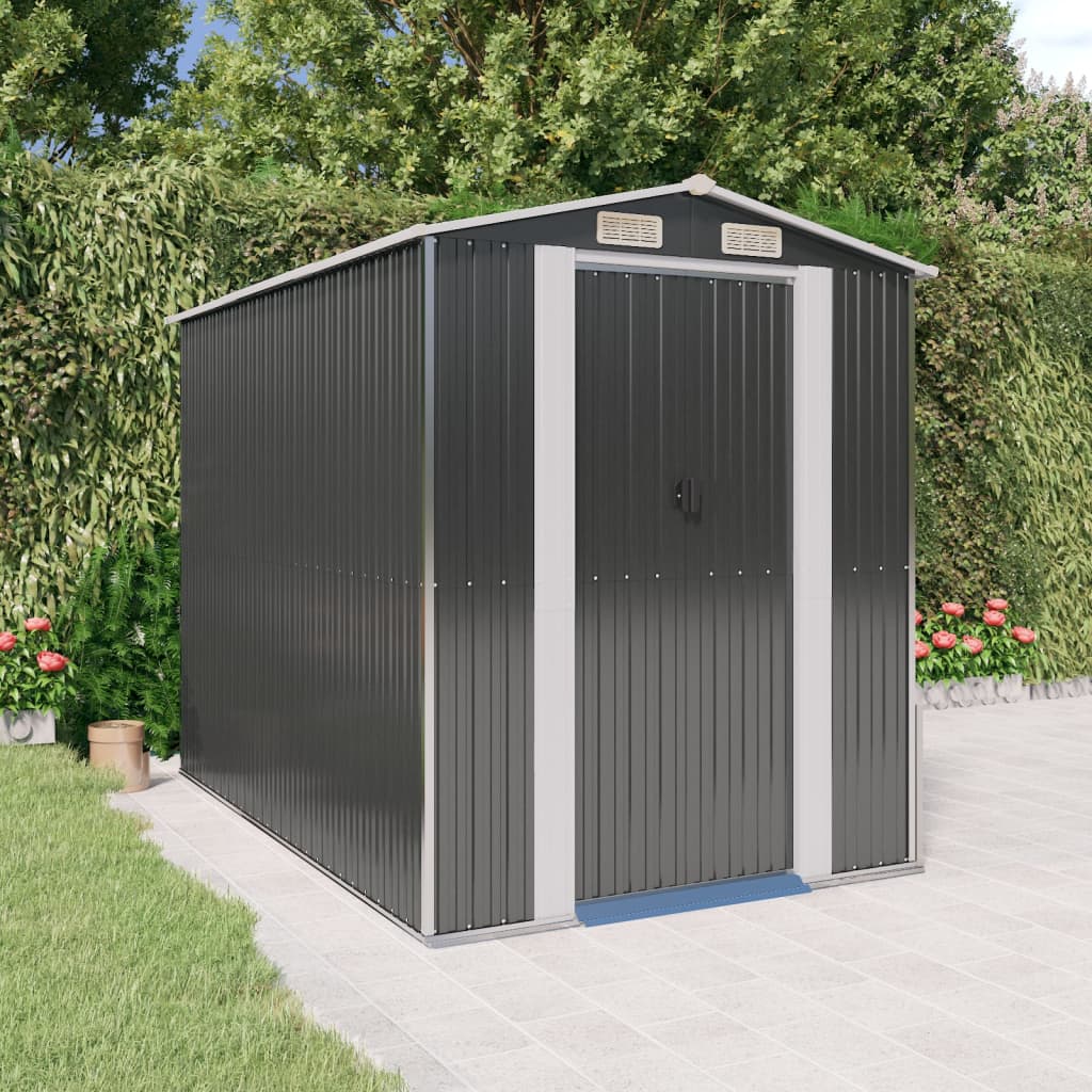 foto del prodotto capanno da giardino antracite 192x274x223 cm in acciaio zincato cod mxl 52051
