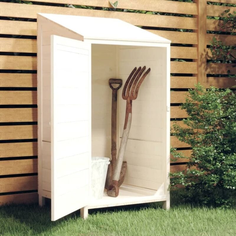 foto del prodotto capanno da giardino bianco 55x52x112 cm legno massello di abete vidaxl