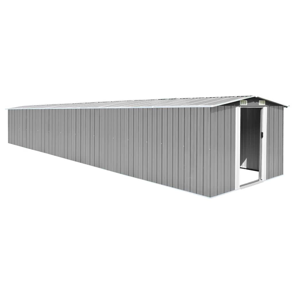 foto del prodotto capanno da giardino grigio 257x779x181 cm in acciaio zincato cod mxl 65815